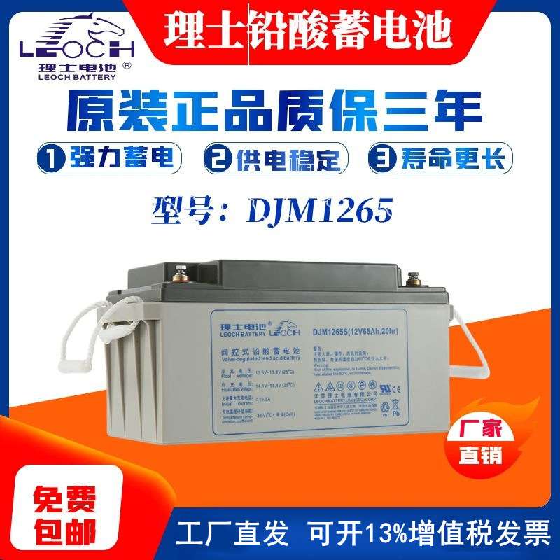 理士蓄电池LEOCH免维护蓄电池12V65AH理士DJM1265SUPS电源EPS直流