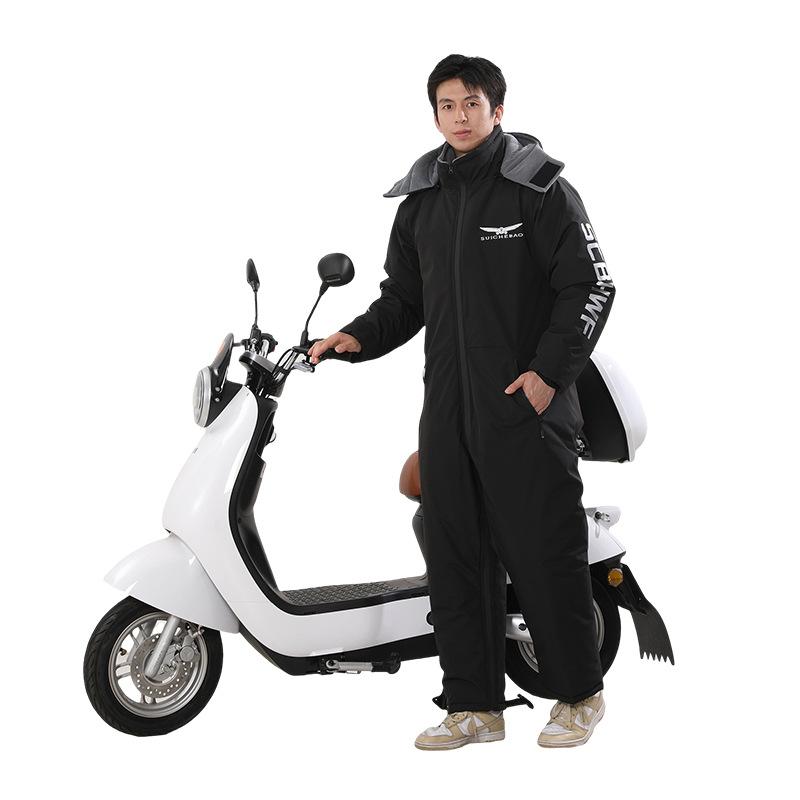 连体防寒服男款冬季连体挡风衣爆款电动车挡风被加绒加厚摩托车保
