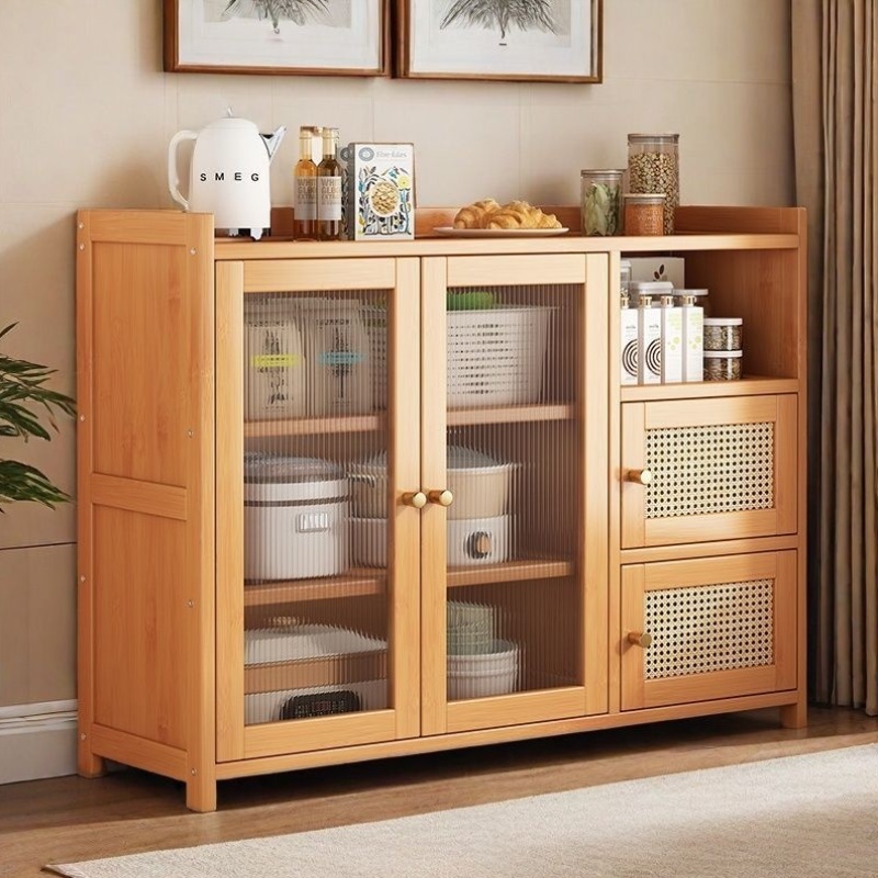 日式茶水柜茶具茶叶收纳储物柜展示柜边柜厨房橱柜一体碗筷置物架