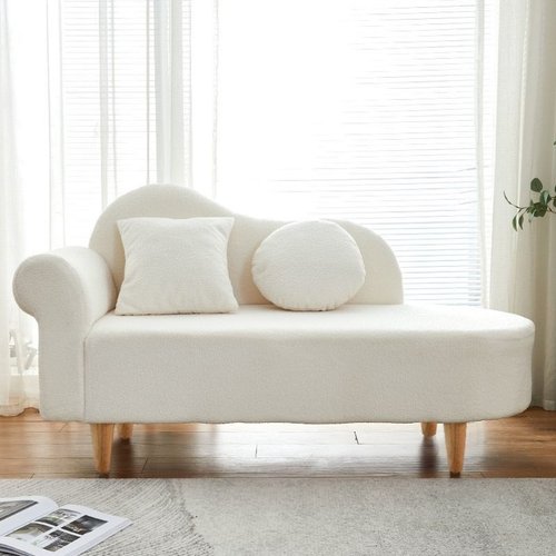 奶油风羊羔绒小户型贵妃椅榻沙发家用卧室迷你沙发服装店沙发椅