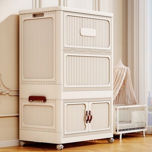 护理用具阳台家用翻盖式收纳柜衣帽架柜房间收纳置物架子晾衣神器