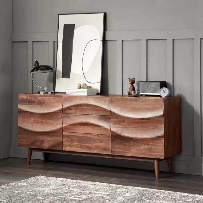 北欧实木餐边柜复古玄关柜卧室斗柜客厅创意电视柜办公茶水柜