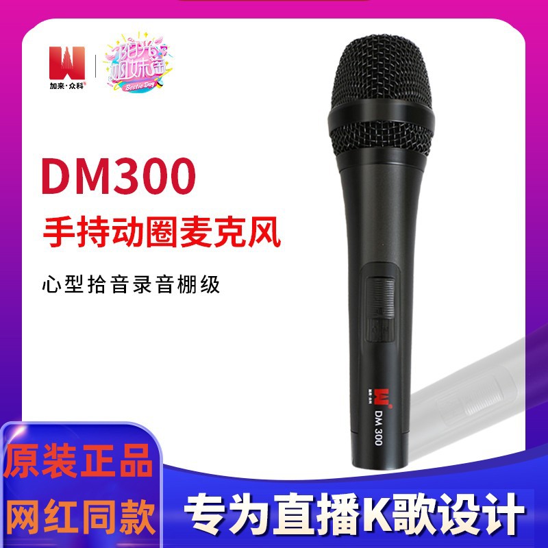 加来众科DM200有线话筒网红直播K歌专业手持动圈式麦克风唱歌降噪