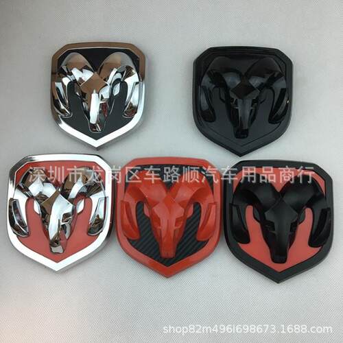 适用道奇公羊车标RAM1500RAM2500RAM3500大皮卡车贴羊头前标