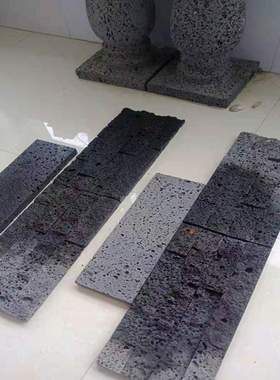 现货红色灰色火山岩文化石 4、5条150*600段面机切高低台板