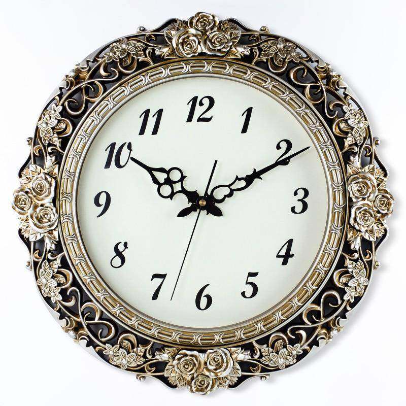 玫瑰花浮雕超大创意挂钟个性复古时尚欧美挂表时钟挂表静音钟表,鲜花速递/花卉仿真/绿植园艺,割草机/草坪机,淘宝优惠券,粉丝福利购,淘宝优惠卷