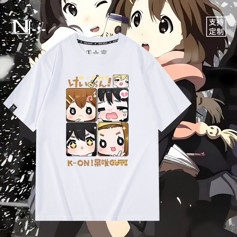 k-on轻音少女平泽唯琴吹铀周边短袖T恤男女宽松纯棉上衣服半袖潮