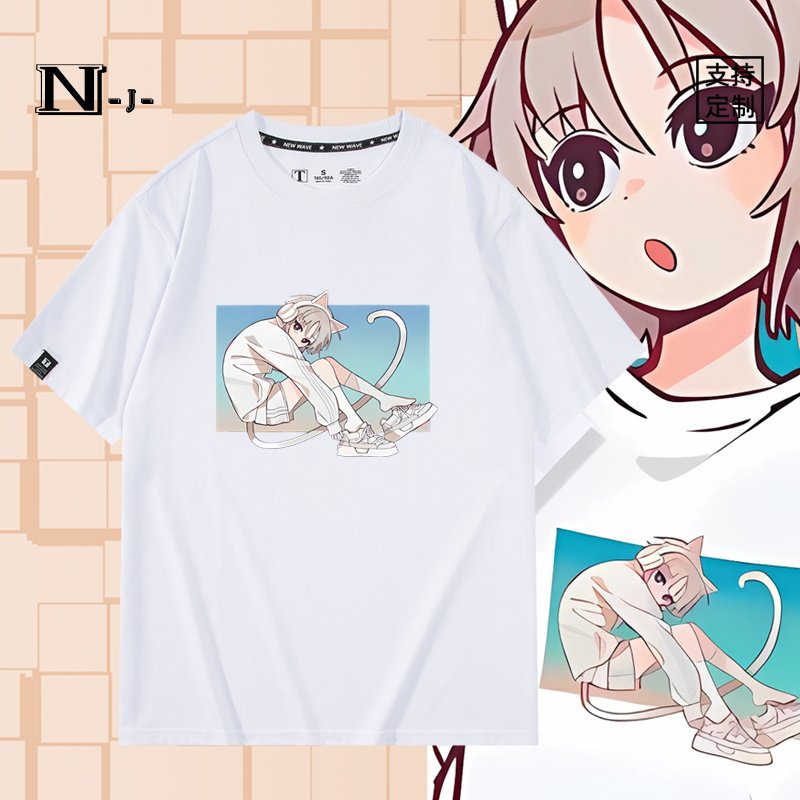 休闲宽松纯棉情侣短袖