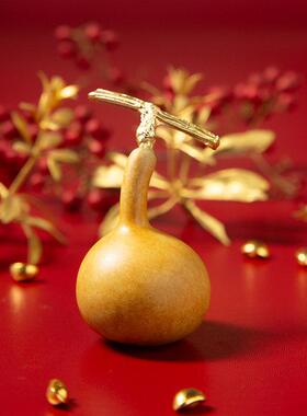 铜葫芦手把件男士随时把玩文玩天然车载摆件职场工位解压装饰品