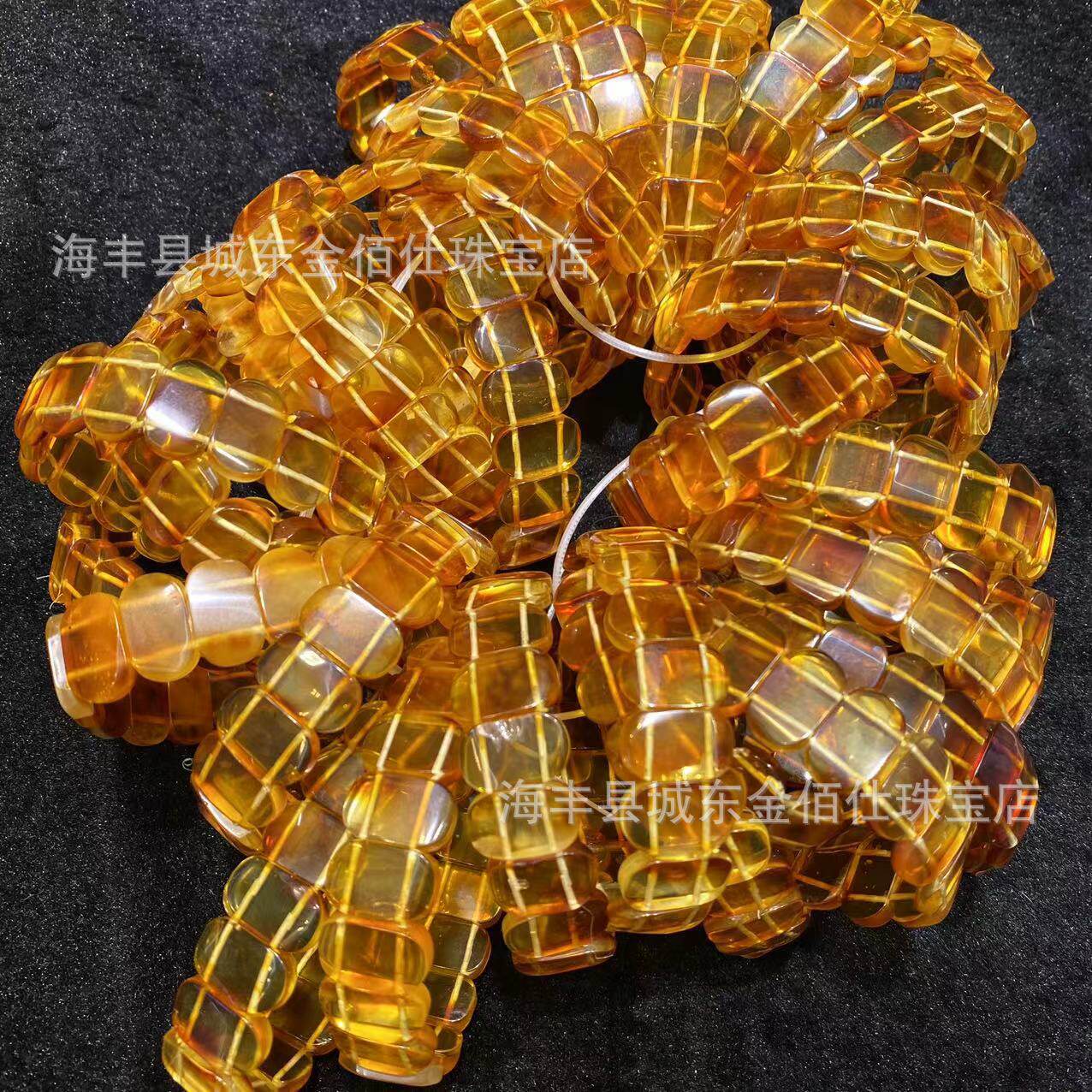 琥珀蜜蜡天然金珀手牌批发俄料金红珀手排金珀手牌琥珀蜜蜡批发