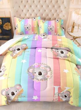 被子动物树懒卡通胖被数码印花羽丝棉四季被外贸