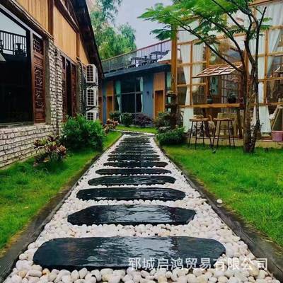 青石板踏步石不规则草坪汀步石园林庭院垫脚石脚踏板铺路脚踏石