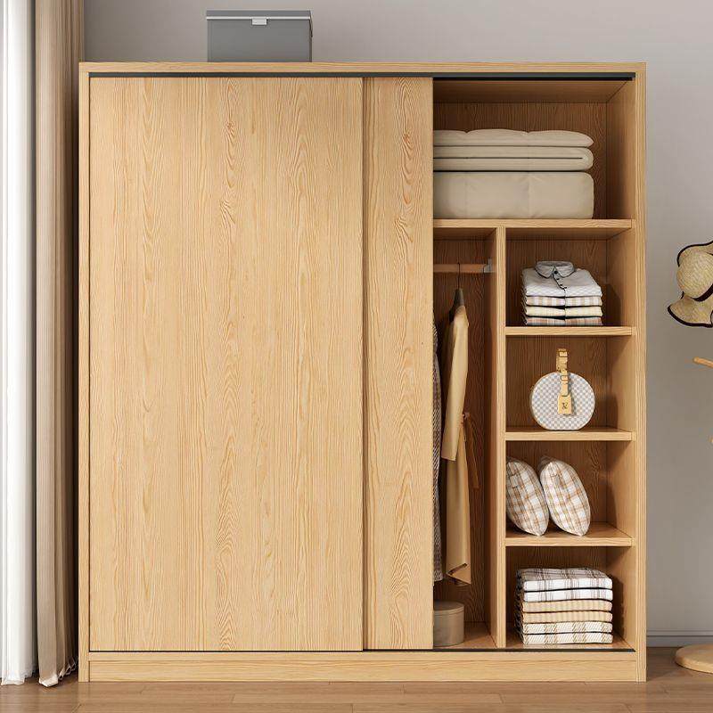 衣柜家用卧室实木质现代简约推拉门简易出租房组装柜子厂