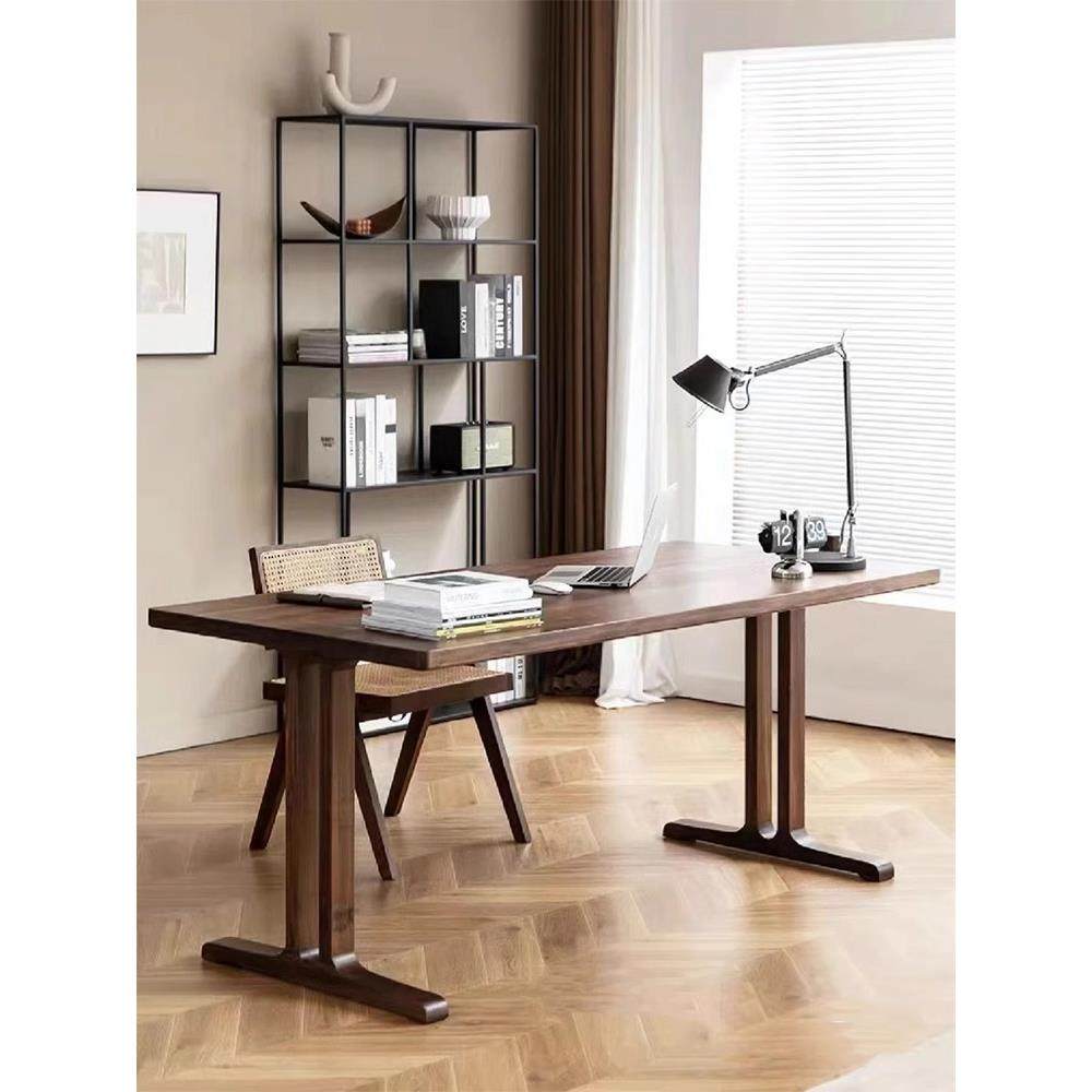 现代简约实木大长书桌写字桌家用去客厅化学习办公桌工作台电脑桌