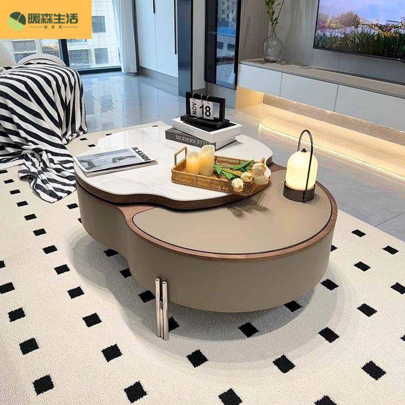 轻奢茶几2025新款小户型茶几储物意式客厅椭圆形现代简约家用茶几