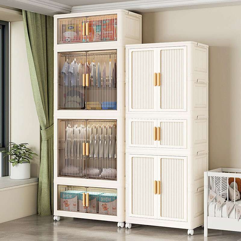 免安装折叠式衣柜家用儿童双开门衣物收纳柜宝宝衣橱卧室储物柜子