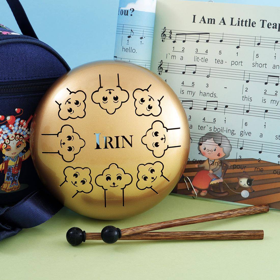 外贸5.5寸空灵鼓钢舌鼓忘忧鼓梵音鼓儿童初学者打击乐器送包