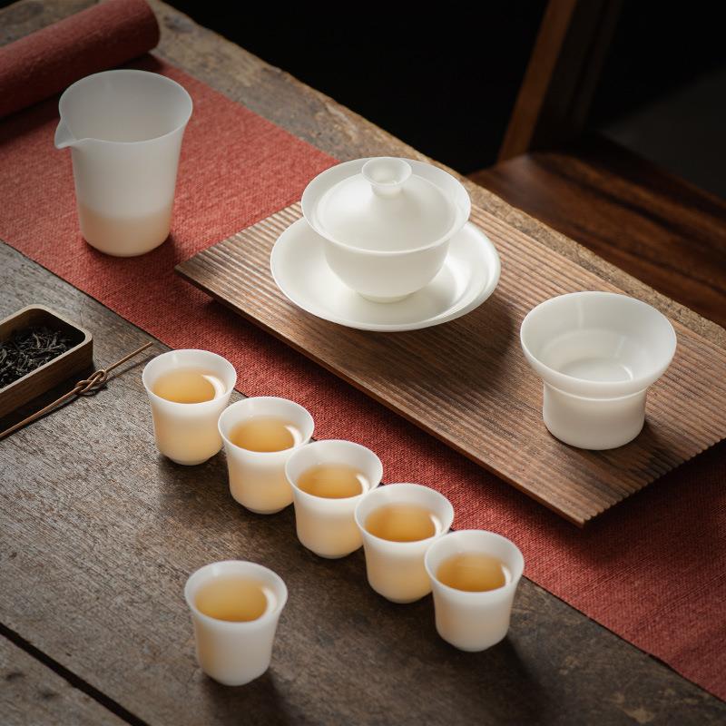 新款德化白瓷高白冰种玉瓷杯子陶瓷茶杯功夫品名杯中式主人杯套装