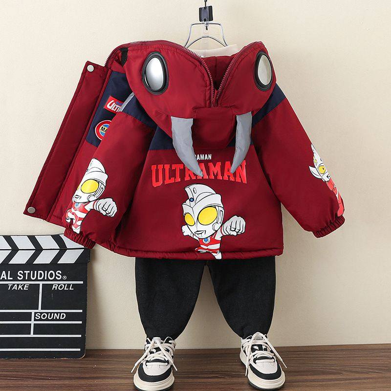 男童2025新款冬季棉服加绒加厚外套儿童奥特曼衣服酷帅男孩秋冬装,童装/婴儿装/亲子装,棉袄/棉服,淘宝优惠券,粉丝福利购,淘宝优惠卷