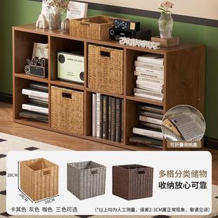 架家用落地置物架简书易见描述柜靠墙矮柜格子柜客厅学书生收纳柜