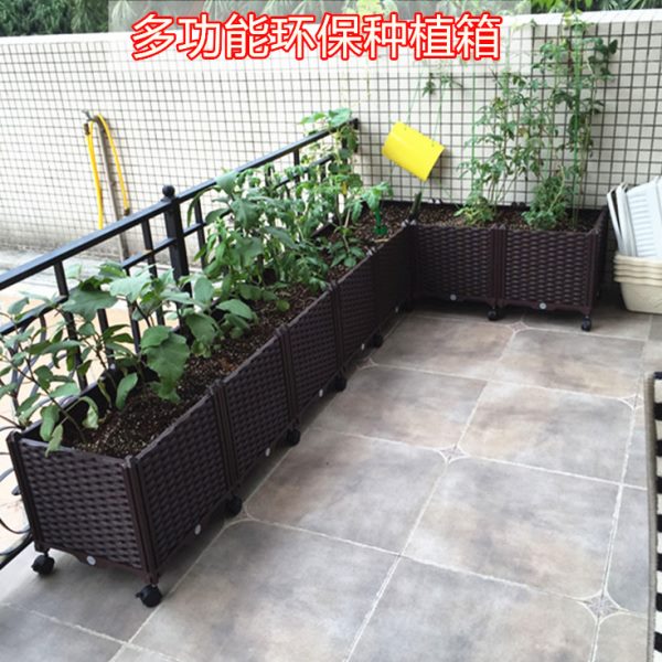新款蔬菜种植箱 阳台种菜盆特大塑料花盆 长方形屋顶菜园种菜设备
