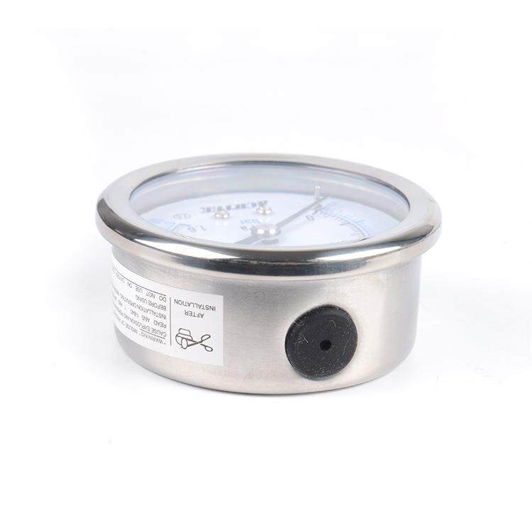 ACUTEK 304不锈钢压力表 Y60BF 1.6mpa M14*1.5耐高温氨气压力表