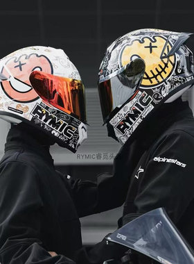 rymic头盔R977电动摩托车全盔机车通勤男女四季单镜3c认证大尾翼