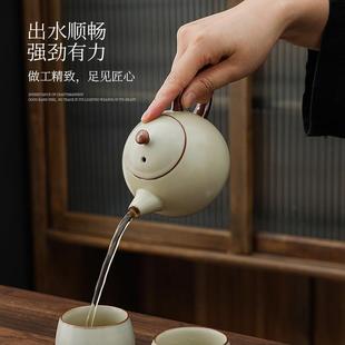 家用轻奢高档办公室客厅陶瓷西施壶礼品套装 汝窑茶壶功夫茶具套装