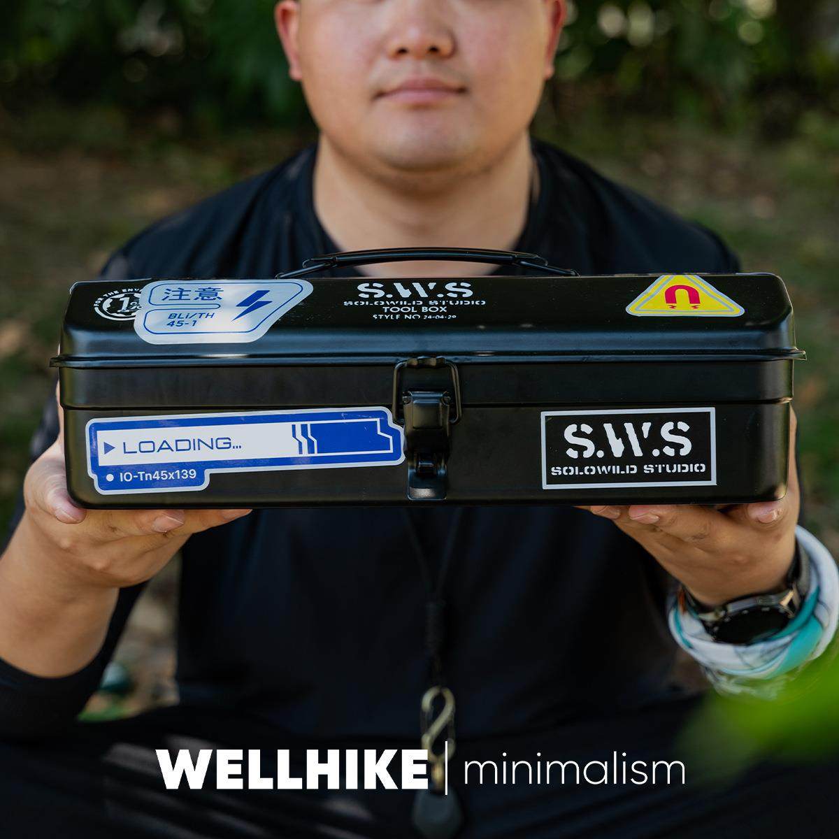 SWS户外工具箱带贴纸收纳盒咖啡箱金属手提盒杂物盒