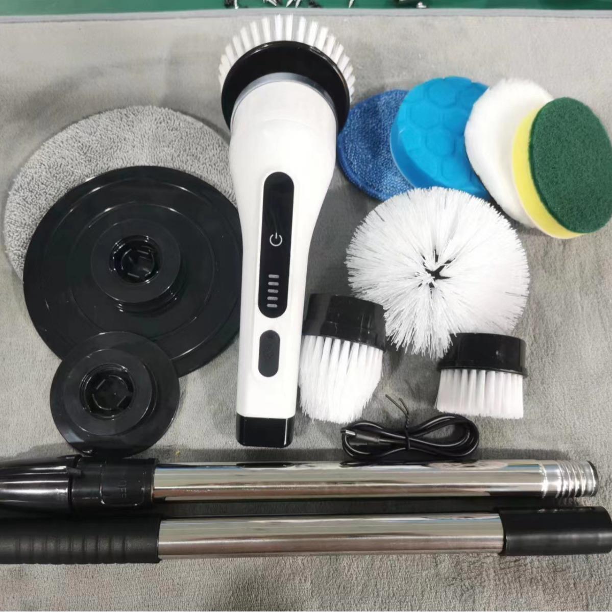 电动多功能清洁刷洗地刷充电防水卫浴无死角浴缸刷伸缩长杆大扭力