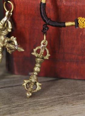 尼泊尔手工金刚杵吊坠西藏饰品铜法器十字杵坠子项链降魔杵