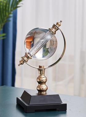 书房客厅欧式水晶球桌面装饰品简约玄关样板间轻奢风电视柜摆件