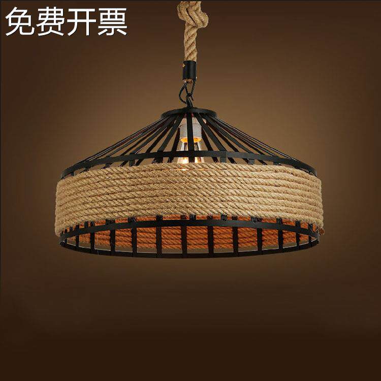 美式乡村loft工业复古麻绳吊灯艺术创意个性餐厅咖啡厅酒吧台灯具