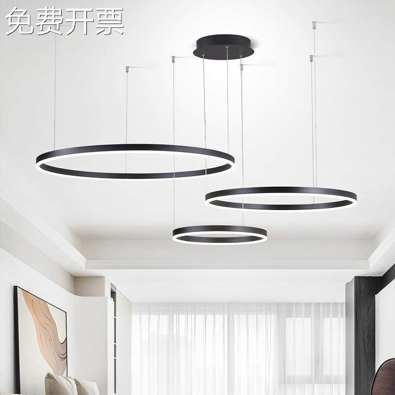 全光谱黑色圆环形吊灯现代意式简约大气北欧客餐厅主灯具,金属材料及制品,其他金属制品,淘宝优惠券,粉丝福利购,淘宝优惠卷