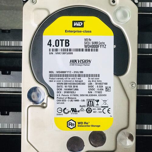 议价数据企业级 WD4000FYYZ，海康 4T硬
