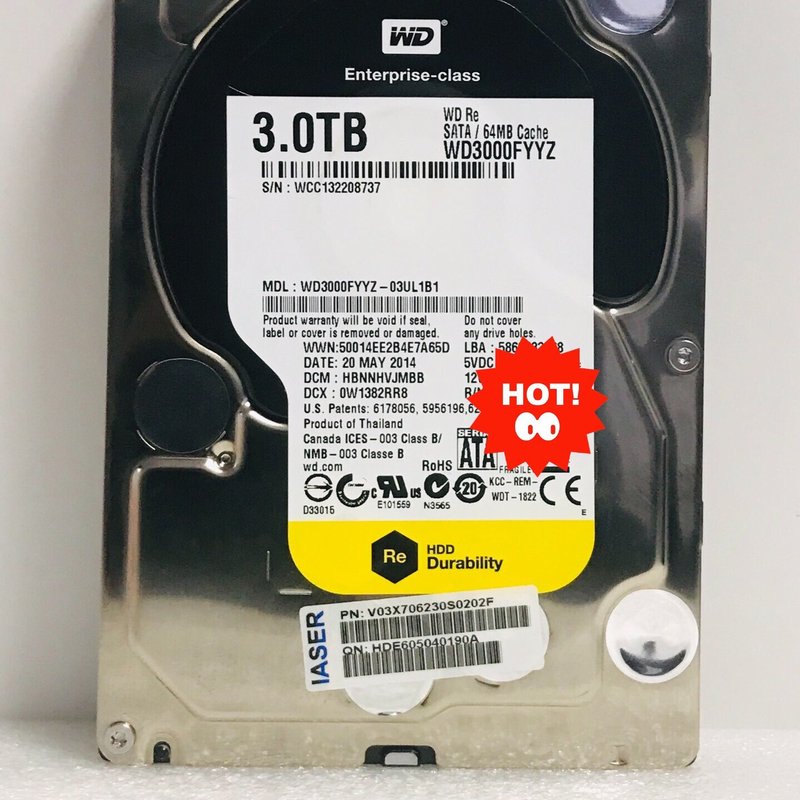 议价WD3000FYYZ 西数3T黑3tb企业级硬