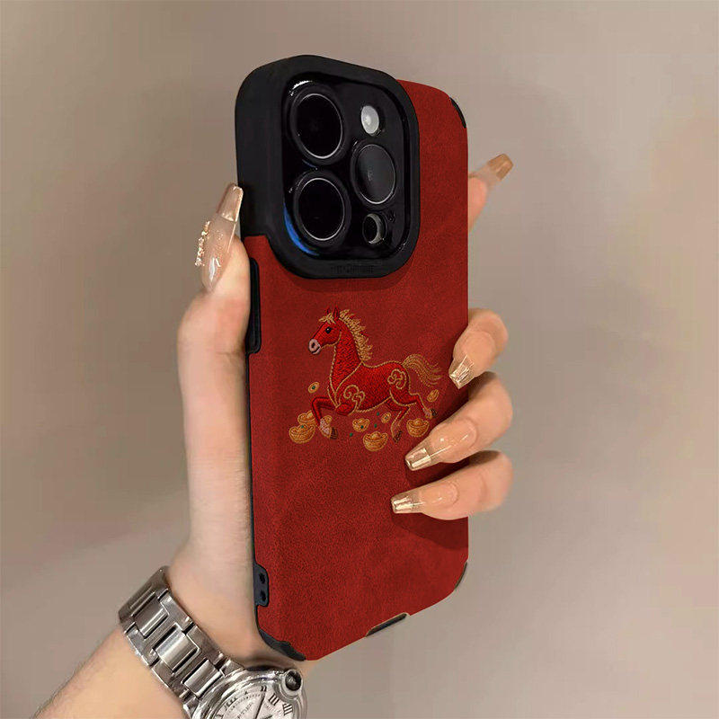 适用于苹果华为VIVO荣耀OPPO小米iPhone17promax手机壳16/15全包保护14/13/12翻毛皮防摔新年
