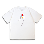 叮咚鸡T恤男女宽松纯棉短袖 微落肩重磅春秋季 250g可爱卡通白tee
