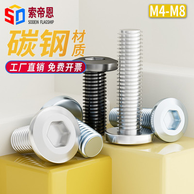 碳钢镀锌/镍倒边内六角家具螺栓