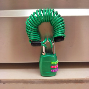 炫彩小密码锁带钢丝绳 防盗防丢弹簧钢丝K绳密码锁 火车行李锁头