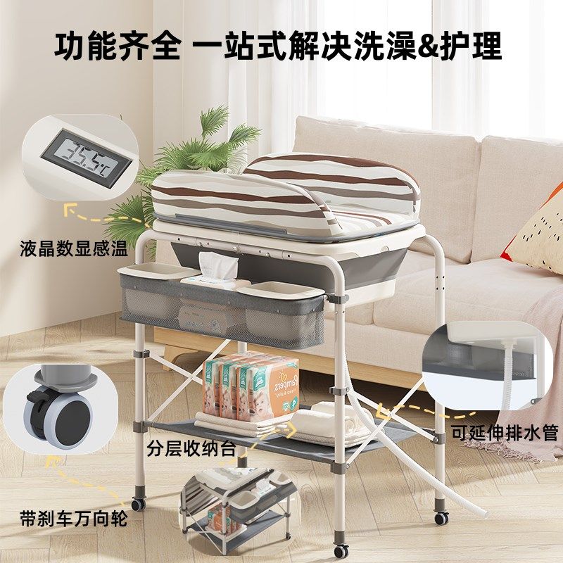宠物狗狗洗澡盆猫咪专用沐浴盆可折叠支架L小型犬家庭免弯腰浴缸