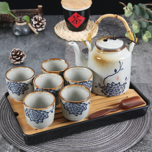 老式 带滤网大号提梁壶单壶家用凉水壶餐厅酒店饭店 陶瓷茶壶f套装