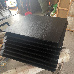 白蜡木板定制碳化实木板黑色餐桌茶桌G面板侘寂风老榆木板实木桌