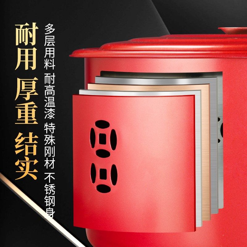 烧纸桶家用不锈钢l烧金桶聚宝盆大号室内烧香纸钱桶拜神焚化炉火