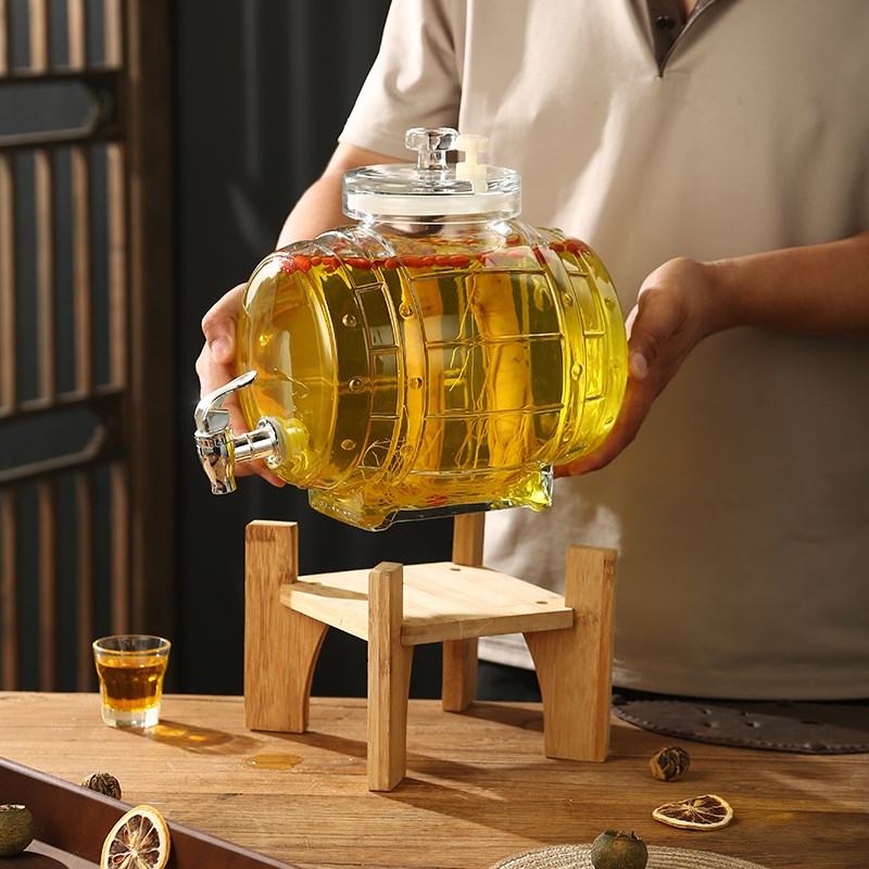 无铅加厚泡酒玻璃瓶酒桶药酒果酒H简约创意酒罐酒桶泡酒瓶