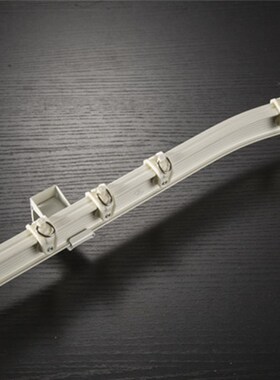 飘窗窗帘轨d道魔术贴弯曲双轨直轨单轨铝合金静音纳米窗帘杆