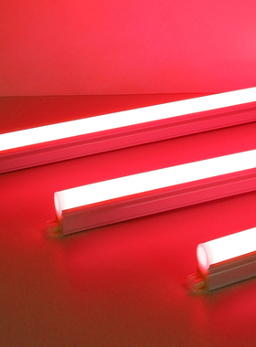 红色灯管led长条线型红光服装店商铺A悬吊式天花板装饰家用水族彩
