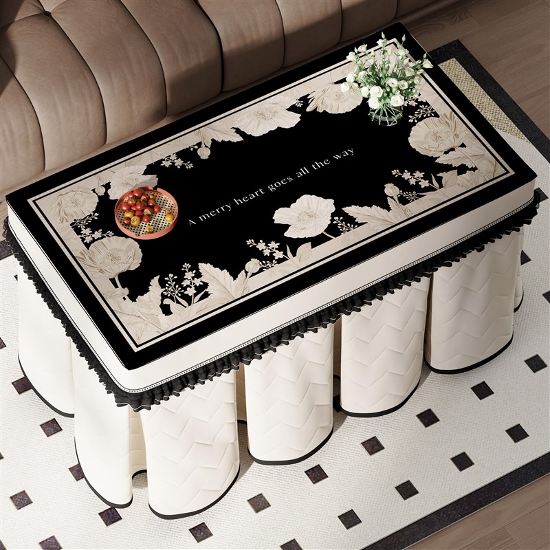 2024新款中古风烤火q罩加厚烤火桌罩套长方形电炉罩电烤炉取暖桌