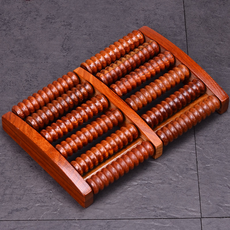 实木足部脚底按摩器材家用脚v踩足底器足底足疗指压滚轮穴位板脚