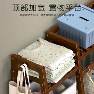 简易落地家用衣柜室内多层儿童实木衣帽架收纳置物衣橱经济型挂衣